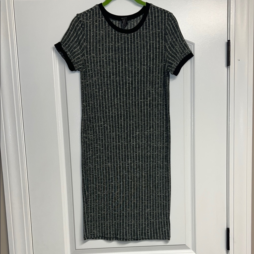 Black and White Striped Knit Dress
